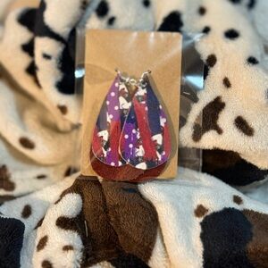 Stylish Purple and Red Earrings